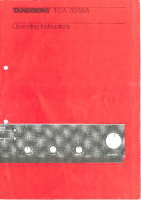 Tandberg TCA-3038-A - Owners Manual
